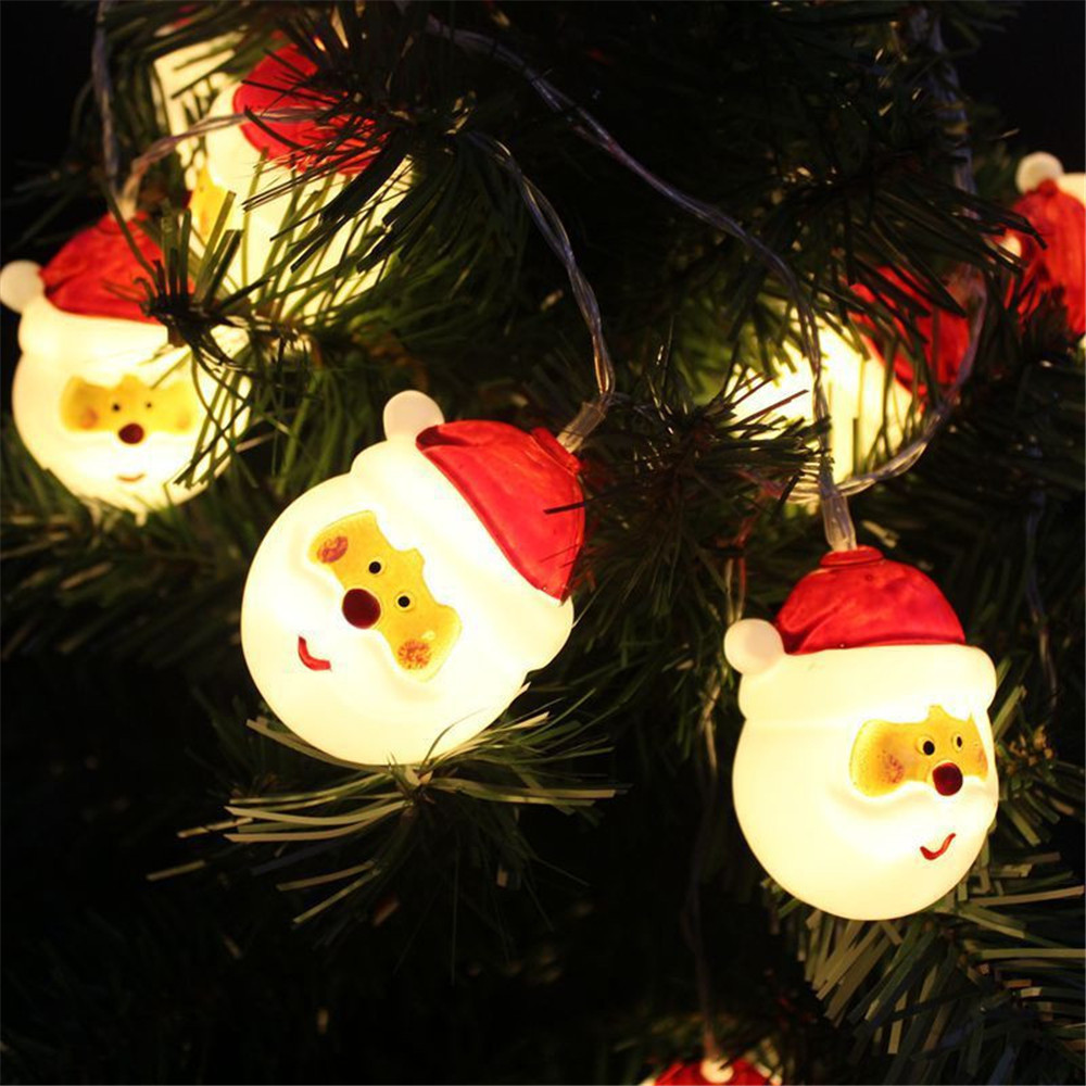 Santa Claus LED Bulbs String Floral Lights for Party Garden Decoration (1 Meter 10 Lights ) - Warm White