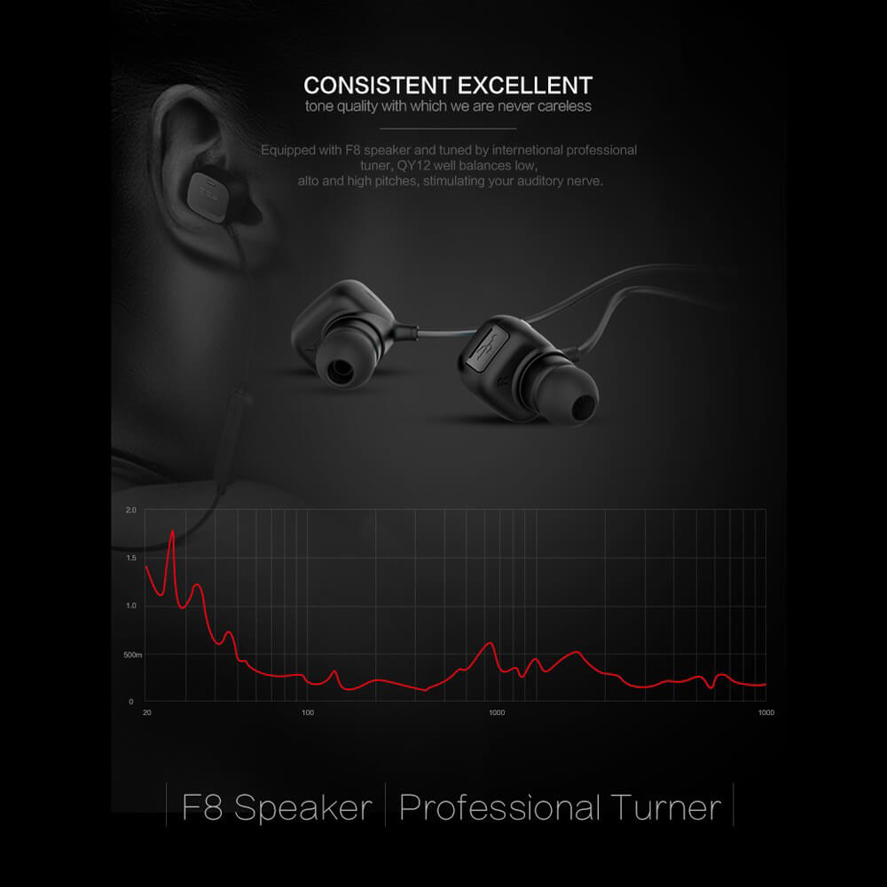 [HK Stock]QCY QY12 Bluetooth 4.1 Earbuds with Mic Smart Magnet Adsorption Function / CVC6.0 Noise Cancelling - Black