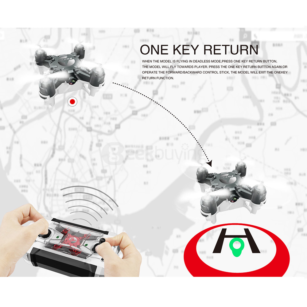 [HK Stock]FQ777-124C MINI 2.0MP HD RC Quadcopter With Switchable Controller RTF - Black