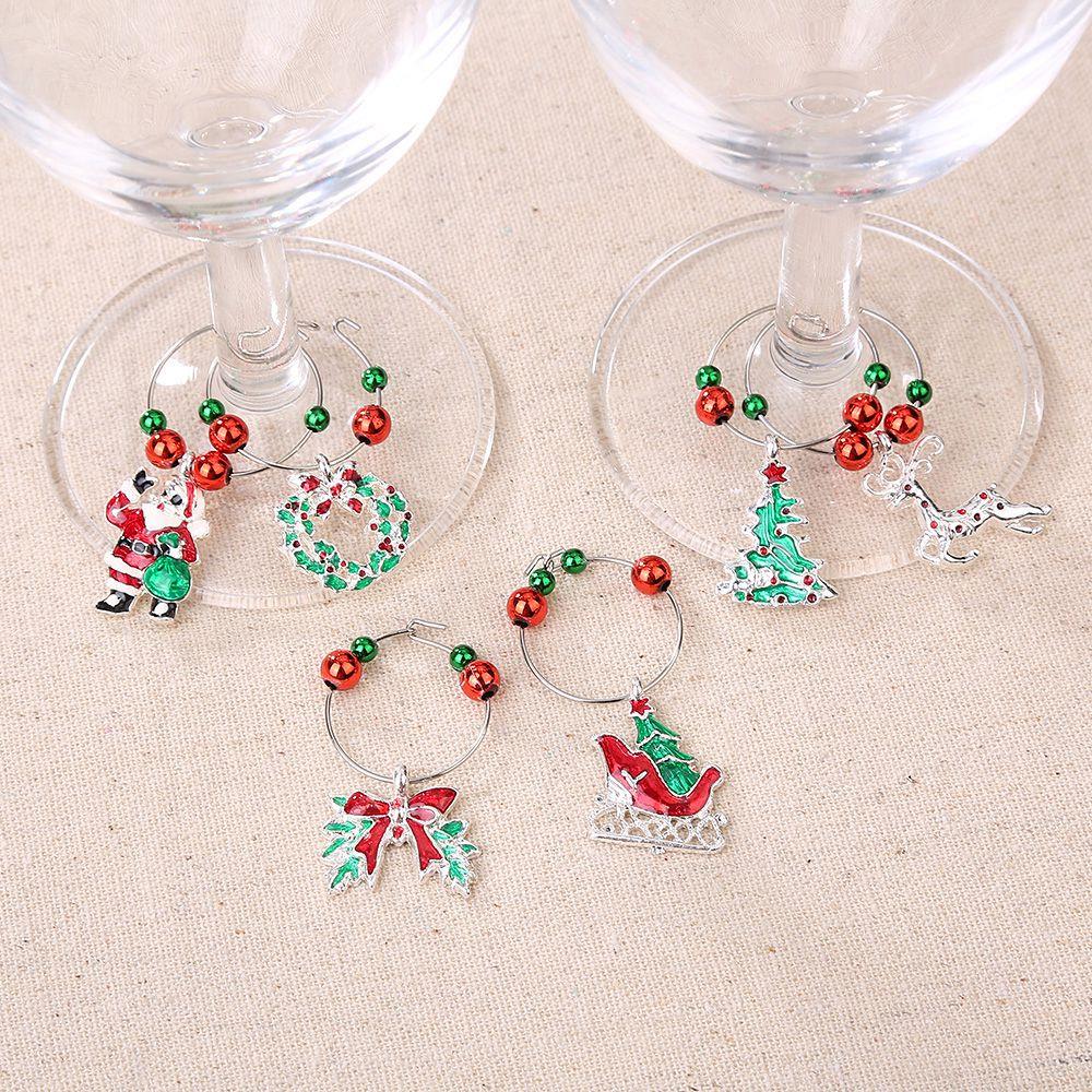 6PCS Fashion Jewelry Christmas Keychain Bag Pendant Chic Car Key Chain Ring - Type C