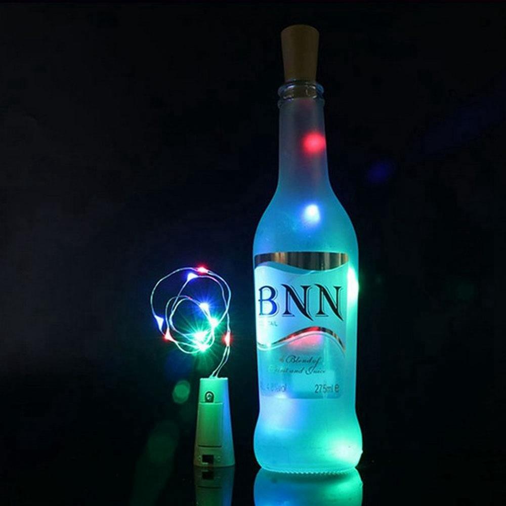 10LEDS Copper Wires Bottle Plug LED String Light for Valentine Decoration Wedding (1 Meter) - Multi-Colour