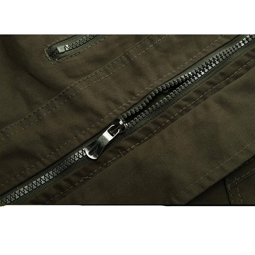 CA806 Men's Autumn Winter Casual Stand Collar Cotton Bomber Jacket Size M - Army Green