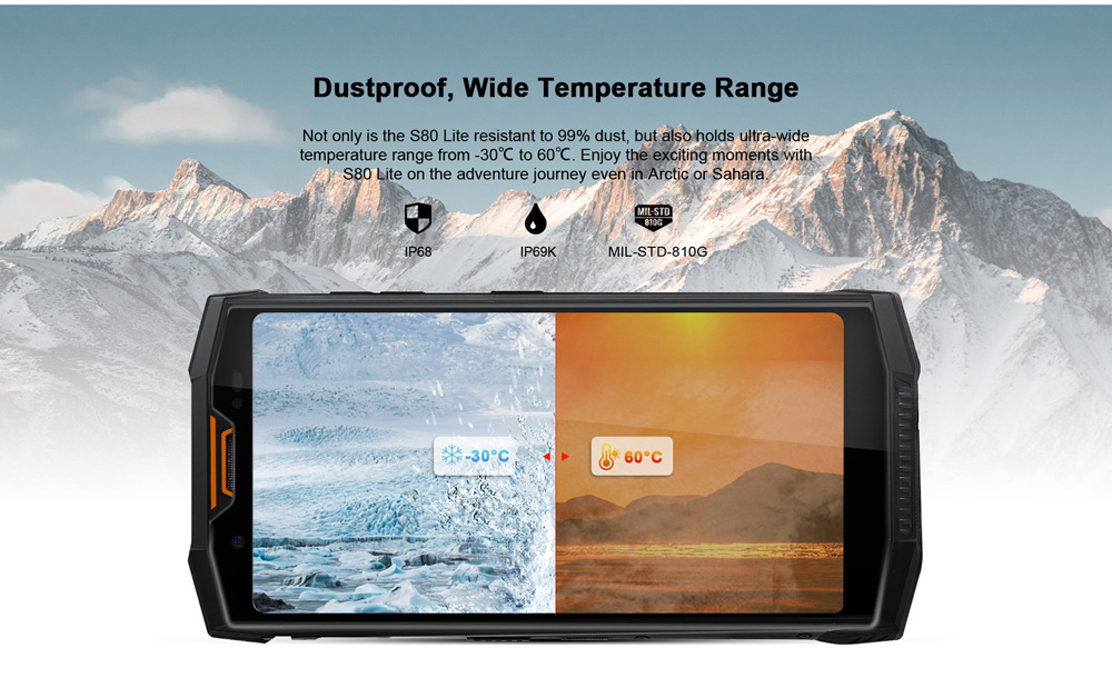 [HK Stock]DOOGEE S80 Lite 5.99 Inch 4G LTE Smartphone Helio P23 4GB 64GB 13.0MP+8.0 Dual Rear Cameras Android 8.1 IP68 Walkie Talkie NFC 10080mAh - Orange