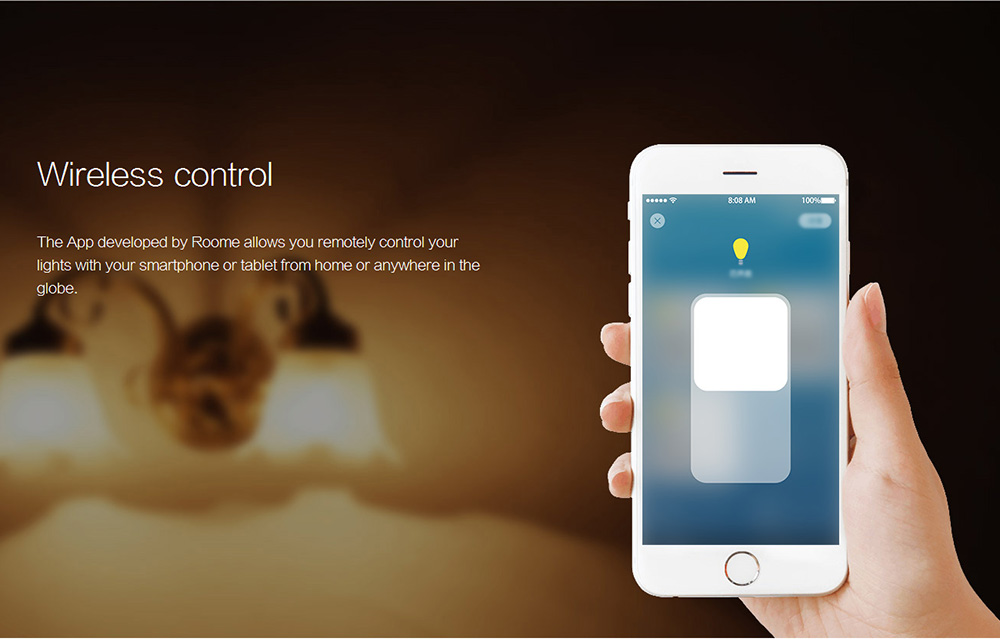 Roome Smart Bluetooth Switch APP Control Timing On/Off 86mm Box Touch Switch Auto Light Sensor - Two-key switch
