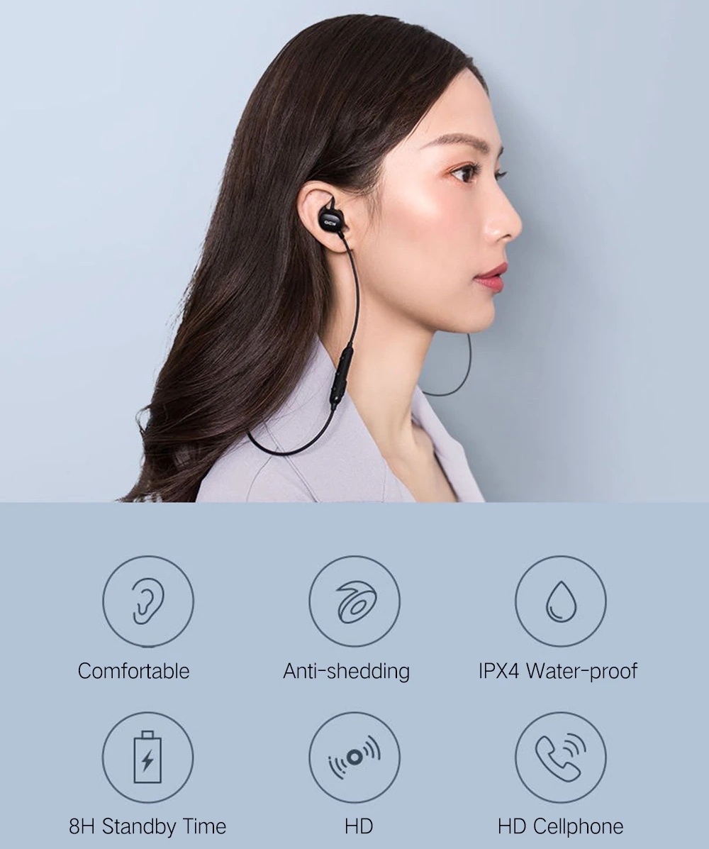 QCY E2 Bluetooth Earphones Black