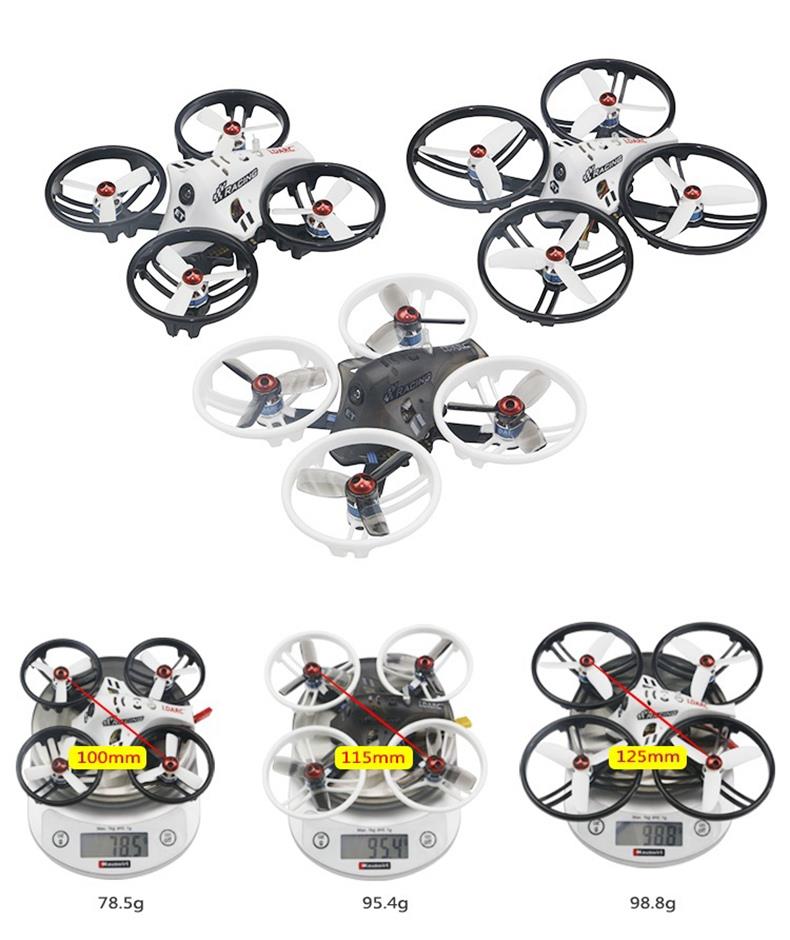 KINGKONG/LDARC ET125 V2 FPV Racing Drone F3 FC OSD 12A BLHELI_S 4 In 1 ESC 5.8G 16CH VTX DSM2 Receiver - BNF