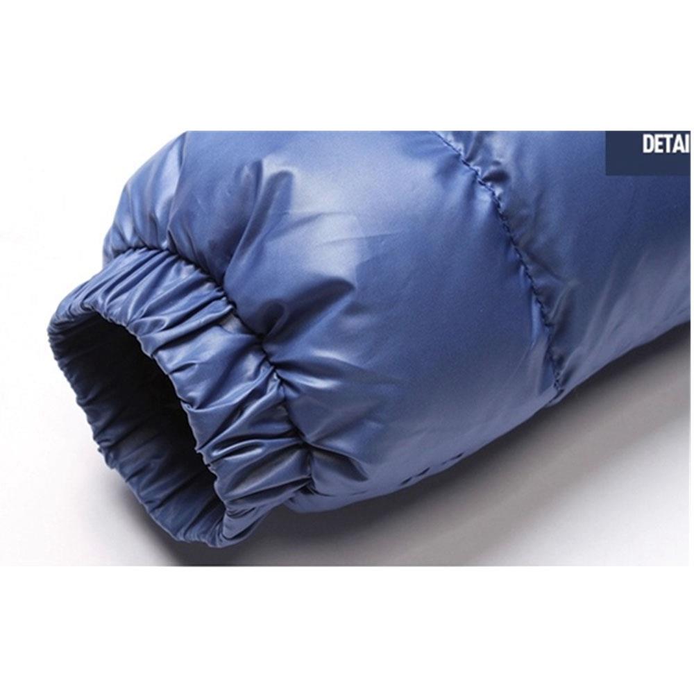 TG220 Men's Winter Hooded Down Jacket (Cotton Padded Warm Slim Fit Coat Size L) - Light Blue