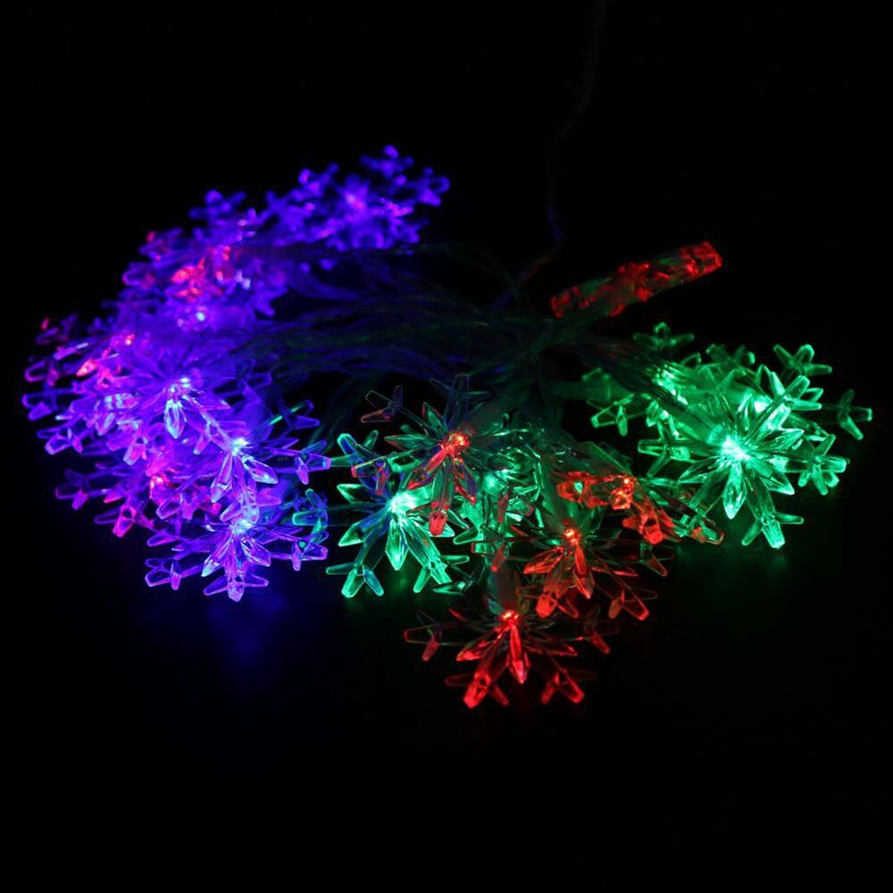 20PCS LED Snowflake Battery LED String Lights Holiday Christmas Party Garden Decoration Lights (2.1 Meters) - Multi-color