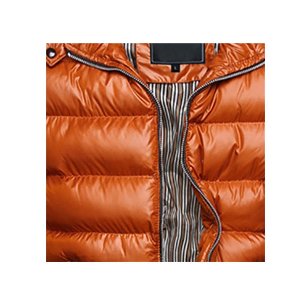 TG220 Men's Winter Hooded Down Jacket (Cotton Padded Warm Slim Fit Coat Size L) - Dark Yellow