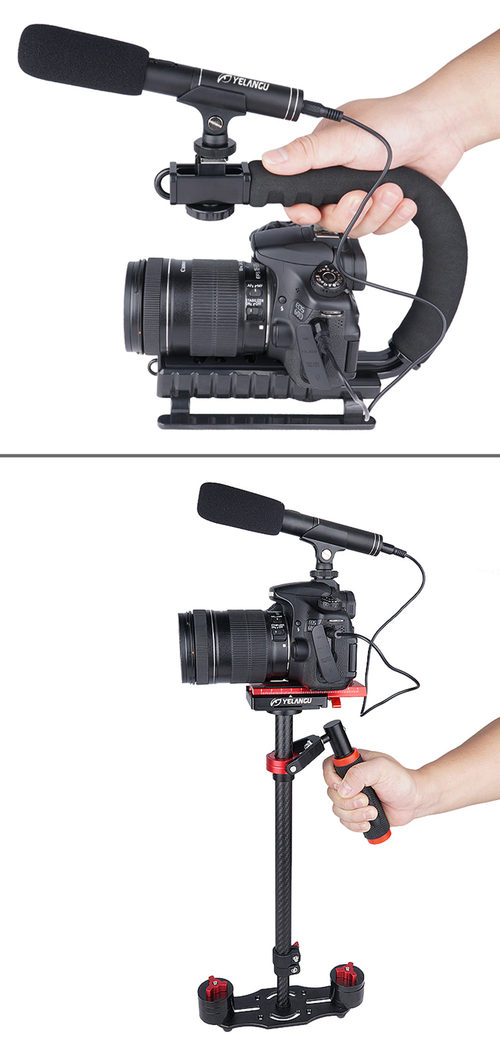 Yelangu MIC01 Outdoor Microphone Independent Control Portable Audio Output Line For News Interview - Black