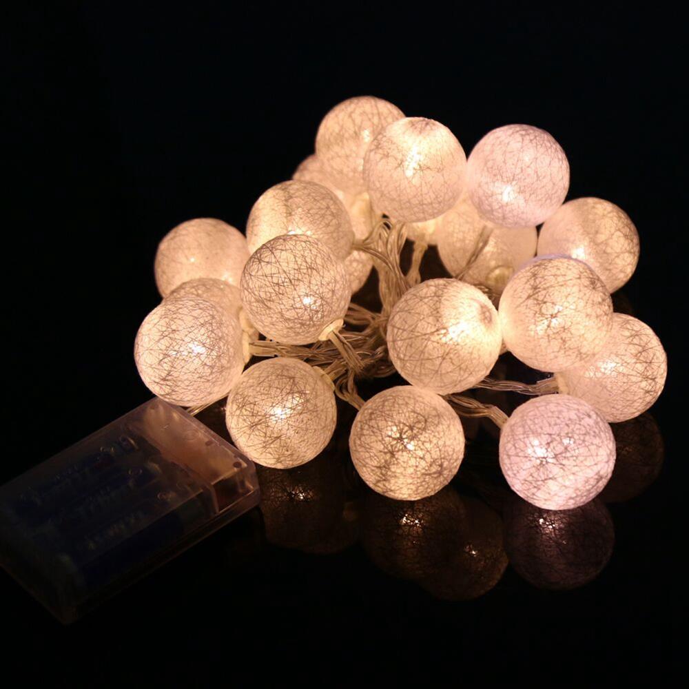 10PCS Fabric LED Bulb String Lights for Christmas Decoration (1.3 Meter) - Warm White