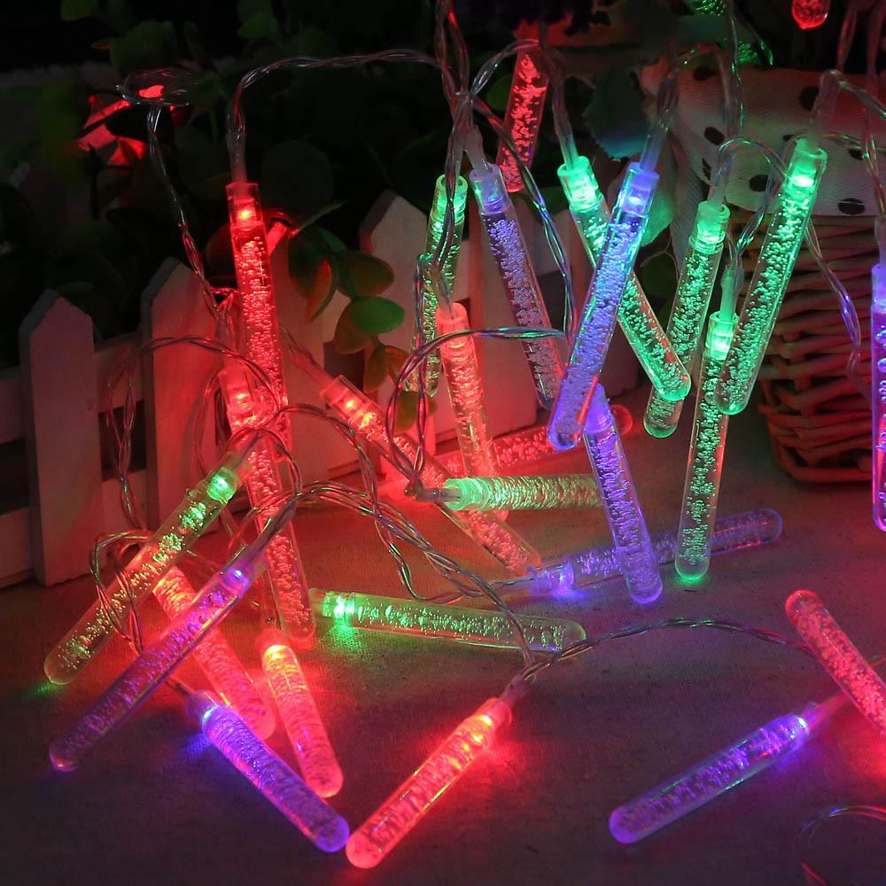 20PCS Icicle LED Battery LED String Lights Holiday Christmas Party Garden Decoration Lights (2.2 Meters) - Multi-color