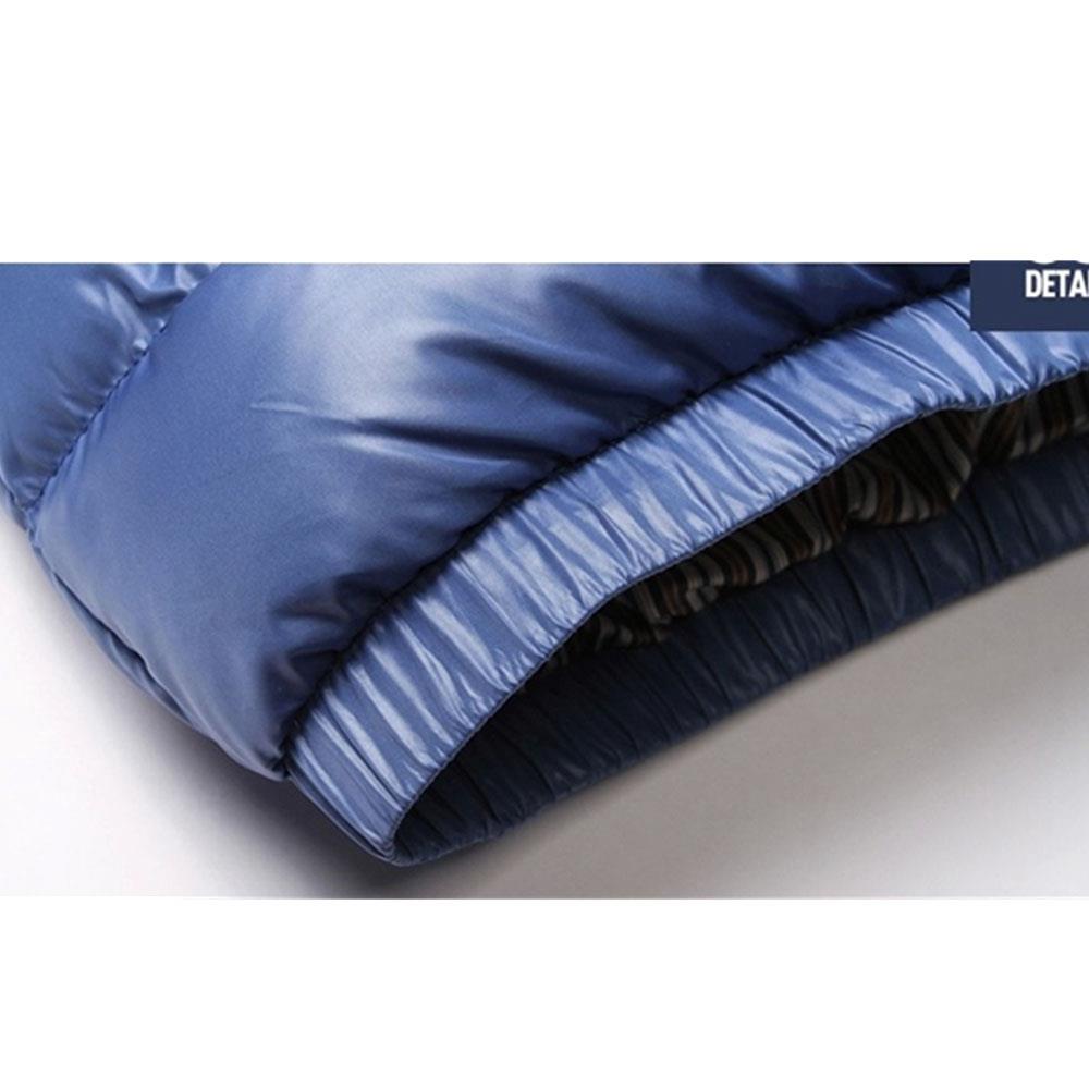 TG220 Men's Winter Hooded Down Jacket (Cotton Padded Warm Slim Fit Coat Size L) - Light Blue