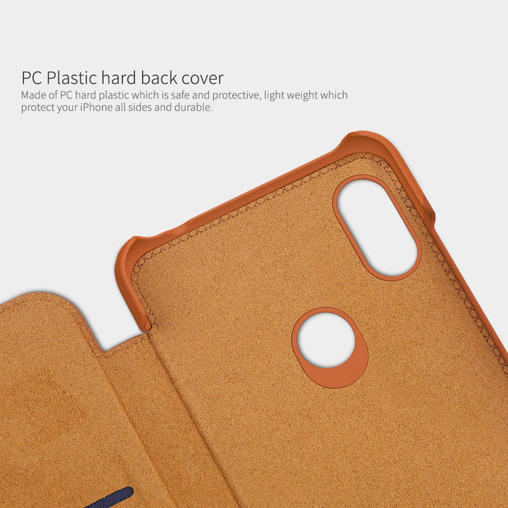 NILLKIN Protective Leather Phone Case for Xiaomi Redmi Note 6 Pro Protective Back Cover - Brown