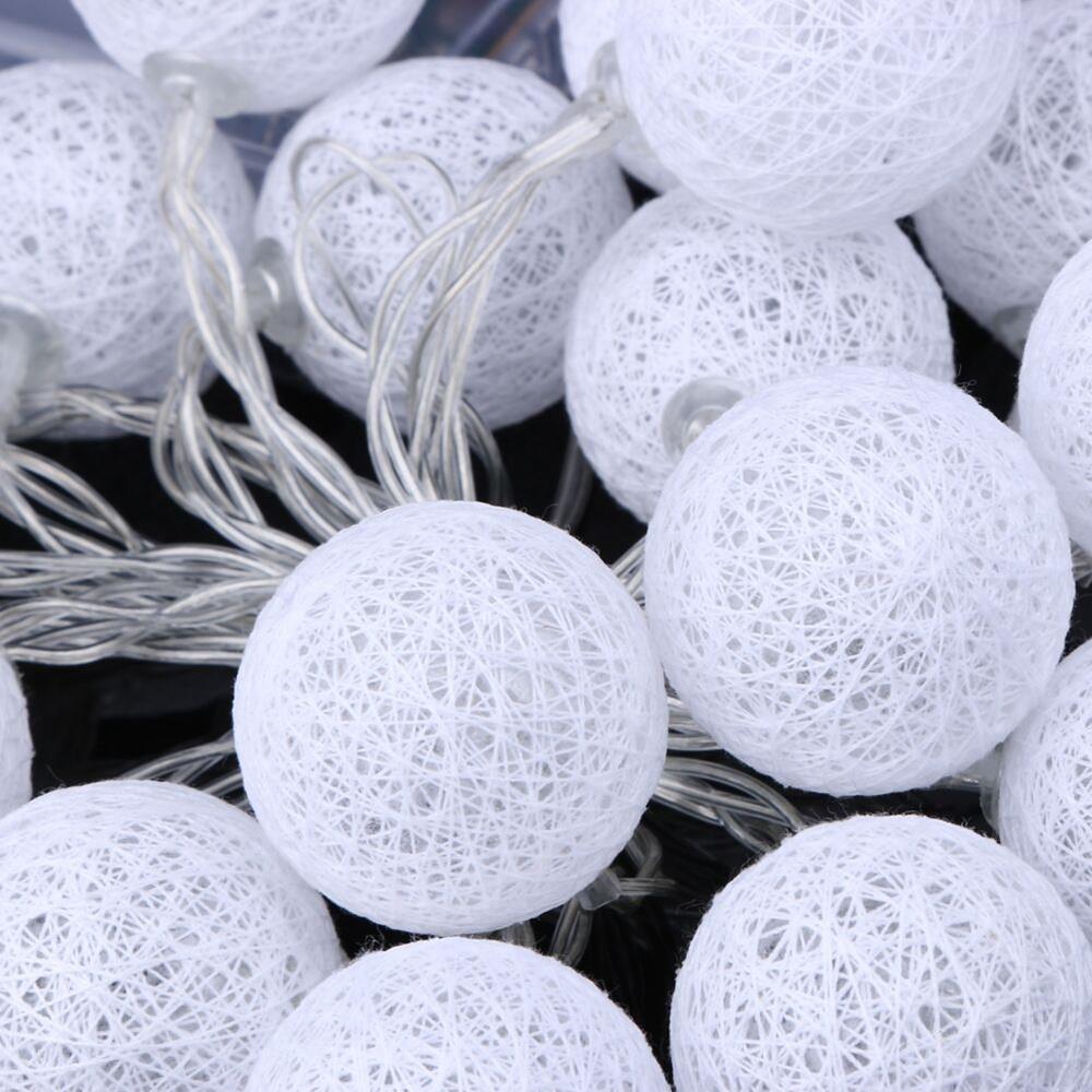 10PCS Fabric LED Bulb String Lights for Christmas Decoration (1.3 Meter) - Warm White
