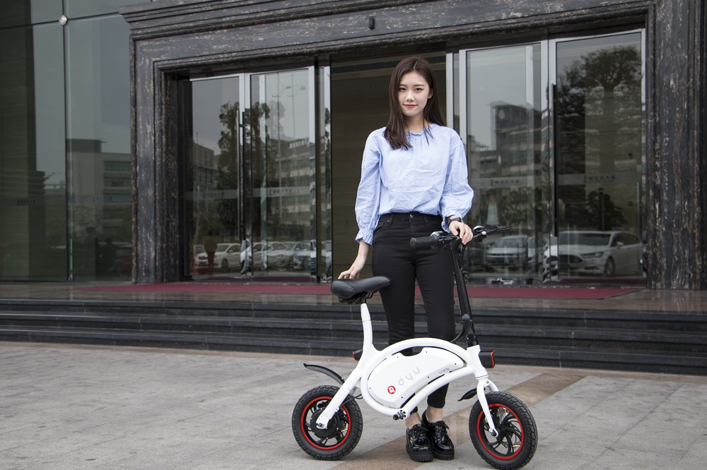 [Standard Edition] F-wheel D1 DYU Electric Bike Folding Design Smart Controlling 12 Inch Wheels - White