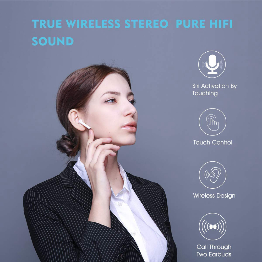 IDiskk i51 TWS Wireless Bluetooth 5.0 Earphones Binaural Earbuds Support ios Android Phone - White