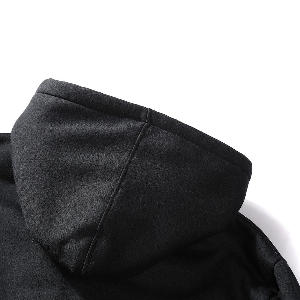 W02 Men's Autumn Winter Casual Color Block Cotton Cashmere Hooded Coat Size M - Blue + Gray
