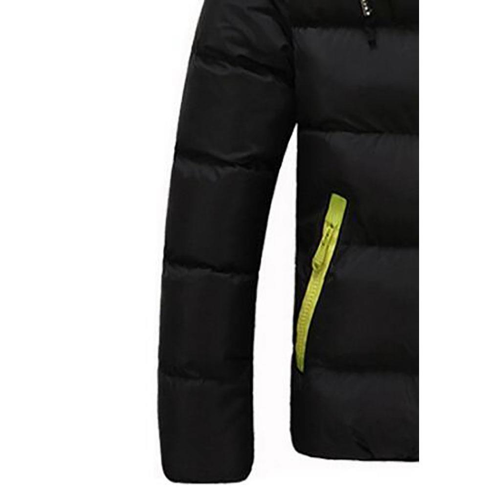 Agai-mccf Men's Leisure Hooded Candy Color Down Jacket (Warm Coat Size M) - Black + Green