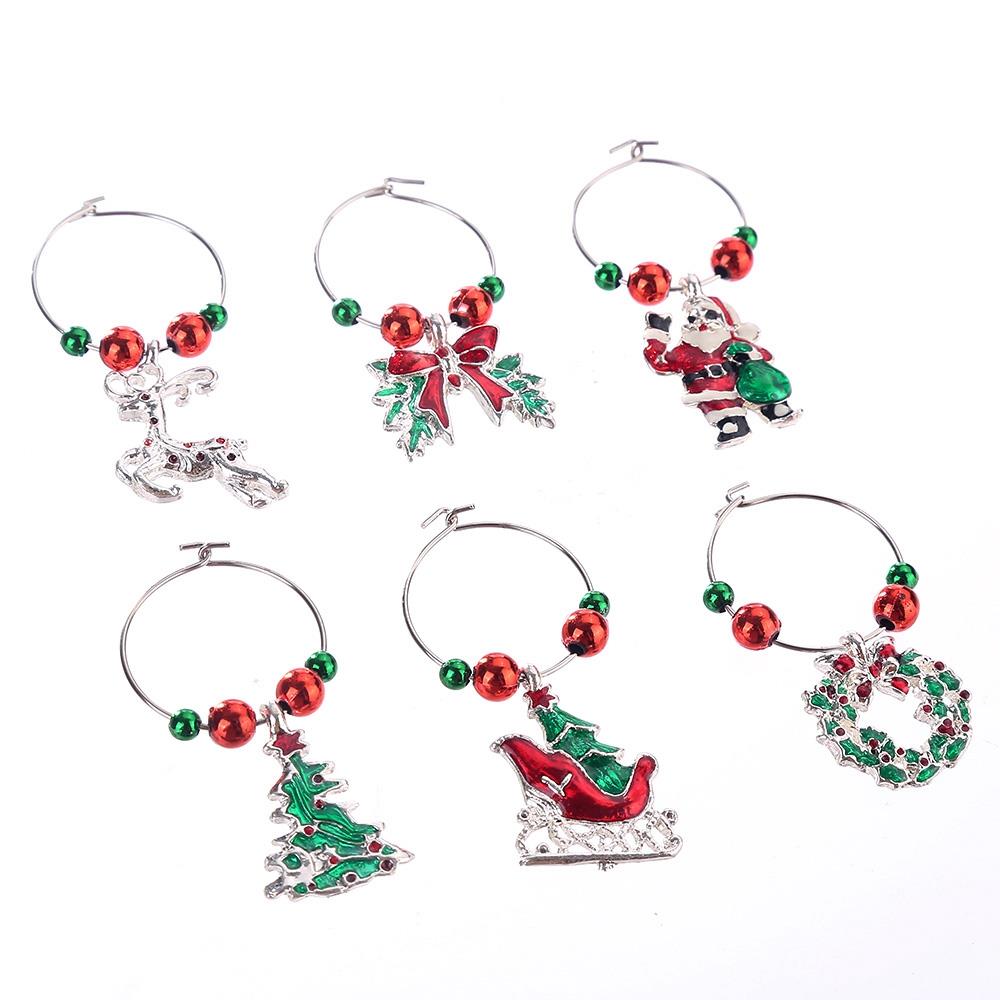 6PCS Fashion Jewelry Christmas Keychain Bag Pendant Chic Car Key Chain Ring - Type C