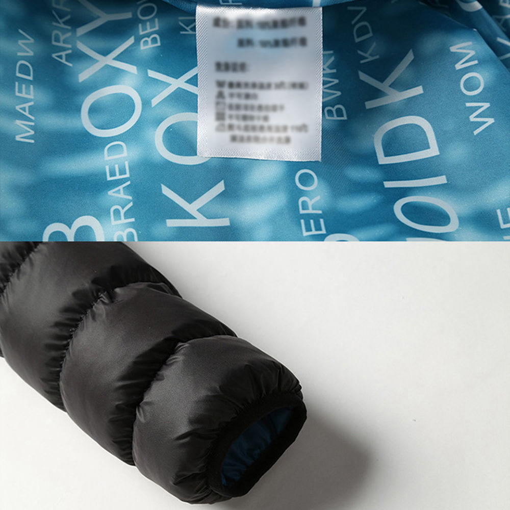 Men's Autumn and Winter Down Jacket Cotton-padded Coat (Size M) - Black