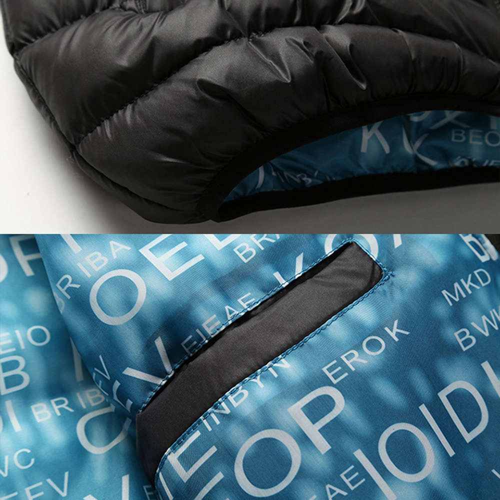 Men's Autumn and Winter Down Jacket Cotton-padded Coat (Size M) - Black