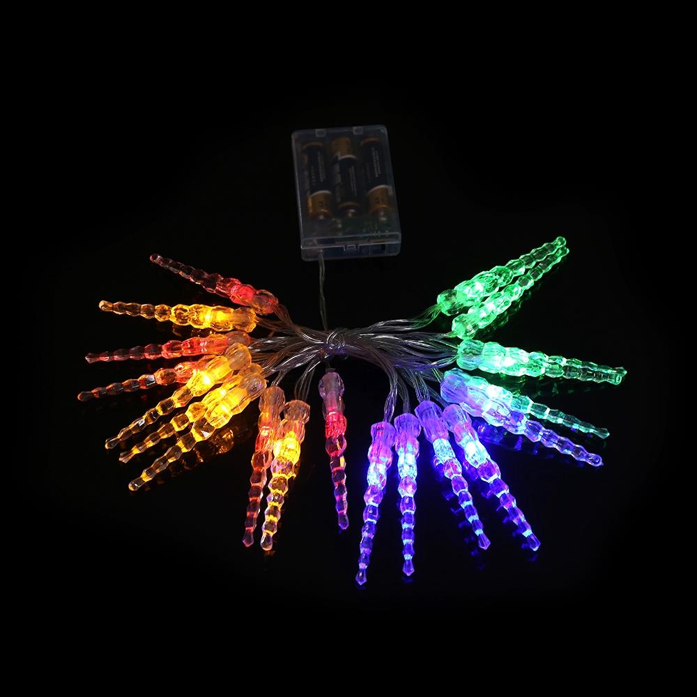 20PCS Ice LED Battery LED String Lights Holiday Christmas Party Garden Decoration Lights (2.2 Meters) - Multi-color