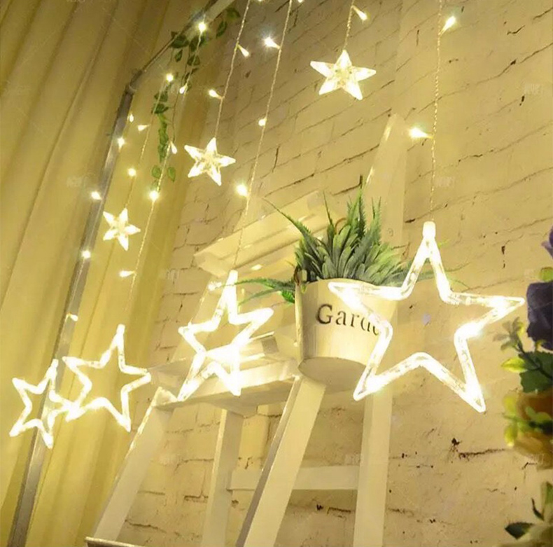 Pentagram LED Bulbs String Floral Lights for Party Garden Decoration (2.5 Meter) - Multi-color