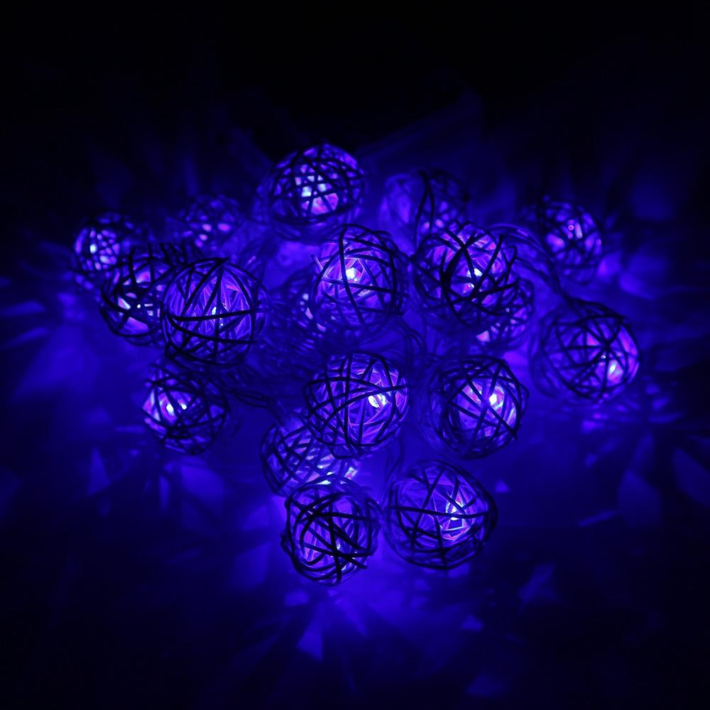 20PCS Rattan LED Bulbs String Floral Lights Blue