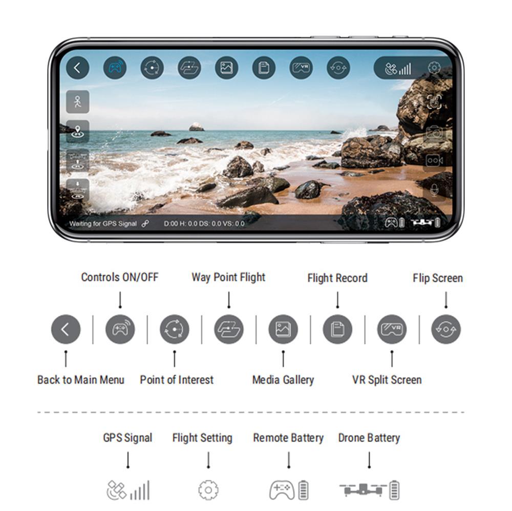 SJRC Z5 GPS 2.4G WIFI FPV Foldable RC Drone with Adjustable 1080P FHD Camera RTF + Extra Battery