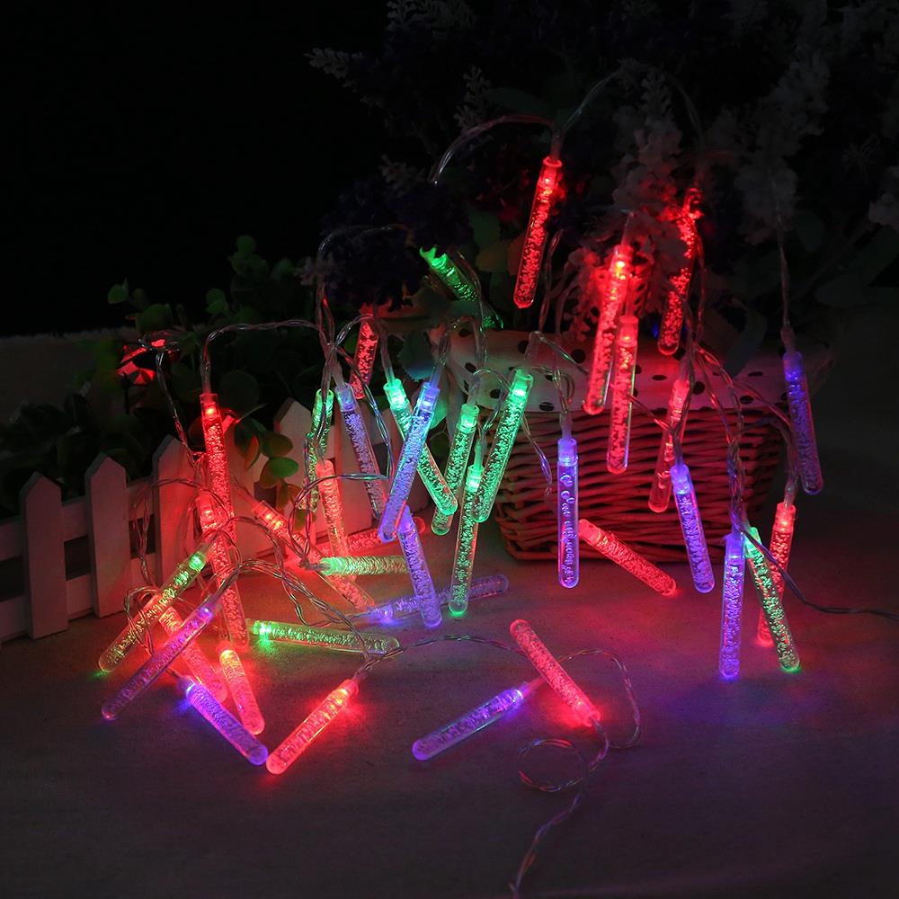 20PCS Icicle LED Battery LED String Lights Holiday Christmas Party Garden Decoration Lights (2.2 Meters) - Multi-color