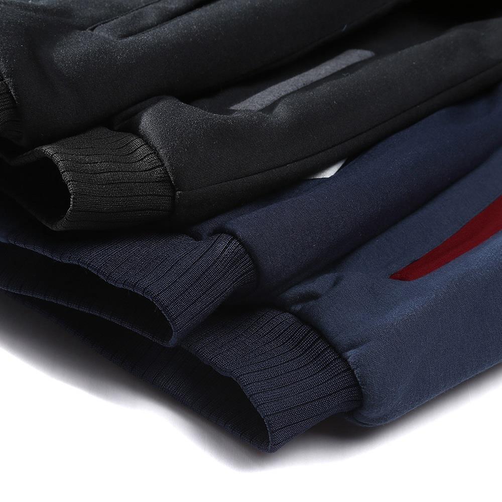 W02 Men's Autumn Winter Casual Color Block Cotton Cashmere Hooded Coat Size M - Blue + Gray