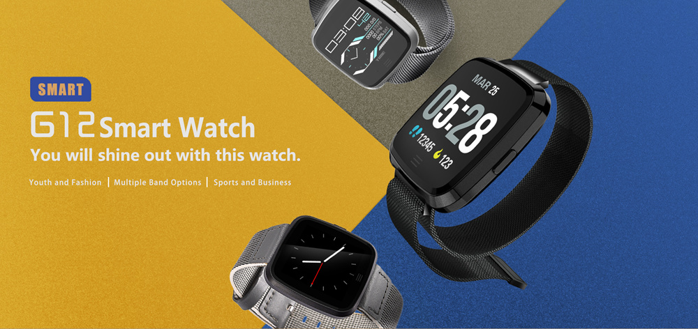 NO.1 G12 Smart Watch 1.3 Inch TFT Screen IP67 Waterproof Heart Rate Sleep Monitor Multi-Sport Mode -Black + Steel Strap