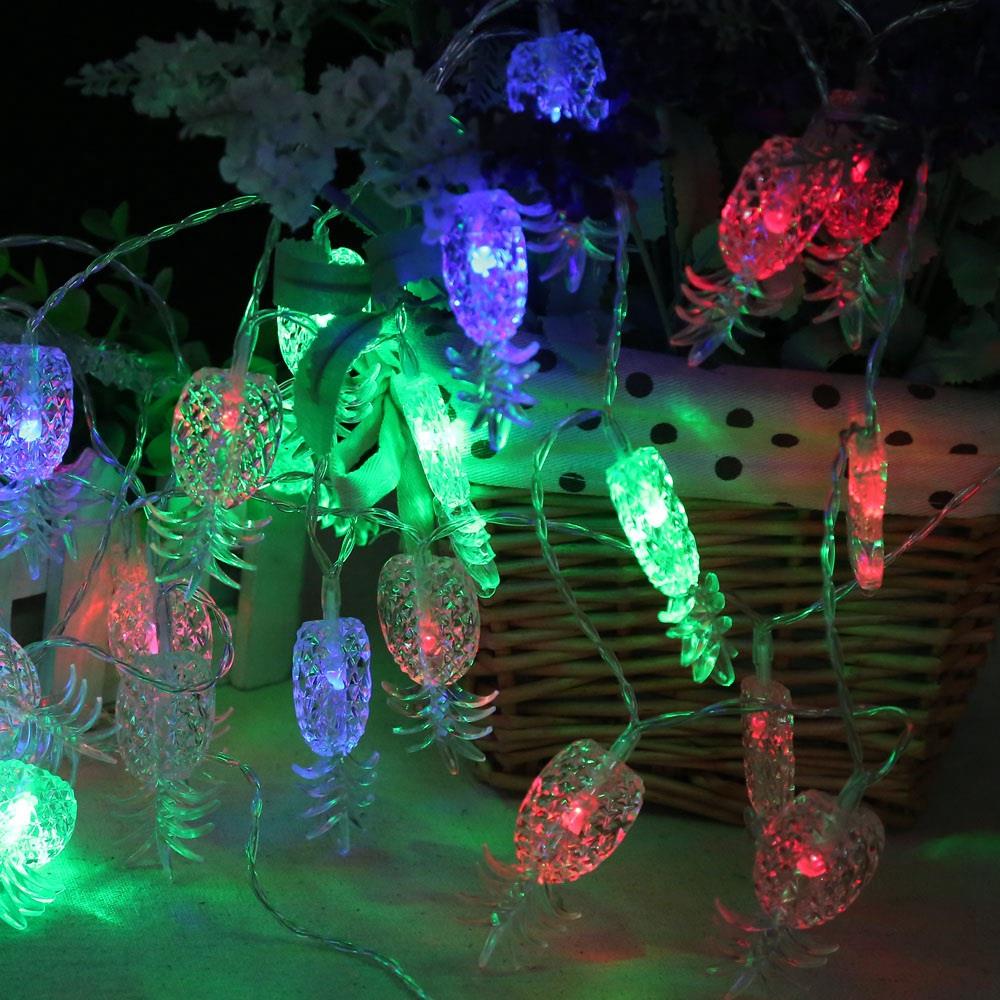 20PCS LED Pineapple Battery LED String Lights Holiday Christmas Party Garden Decoration Lights (2.2 Meters) - Multi-colo