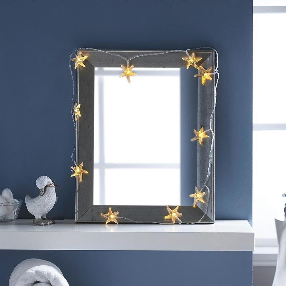 10PCS Starfish LED Battery LED String Lights Holiday Christmas Party Garden Decoration Lights (1.2 Meters) - Warm White