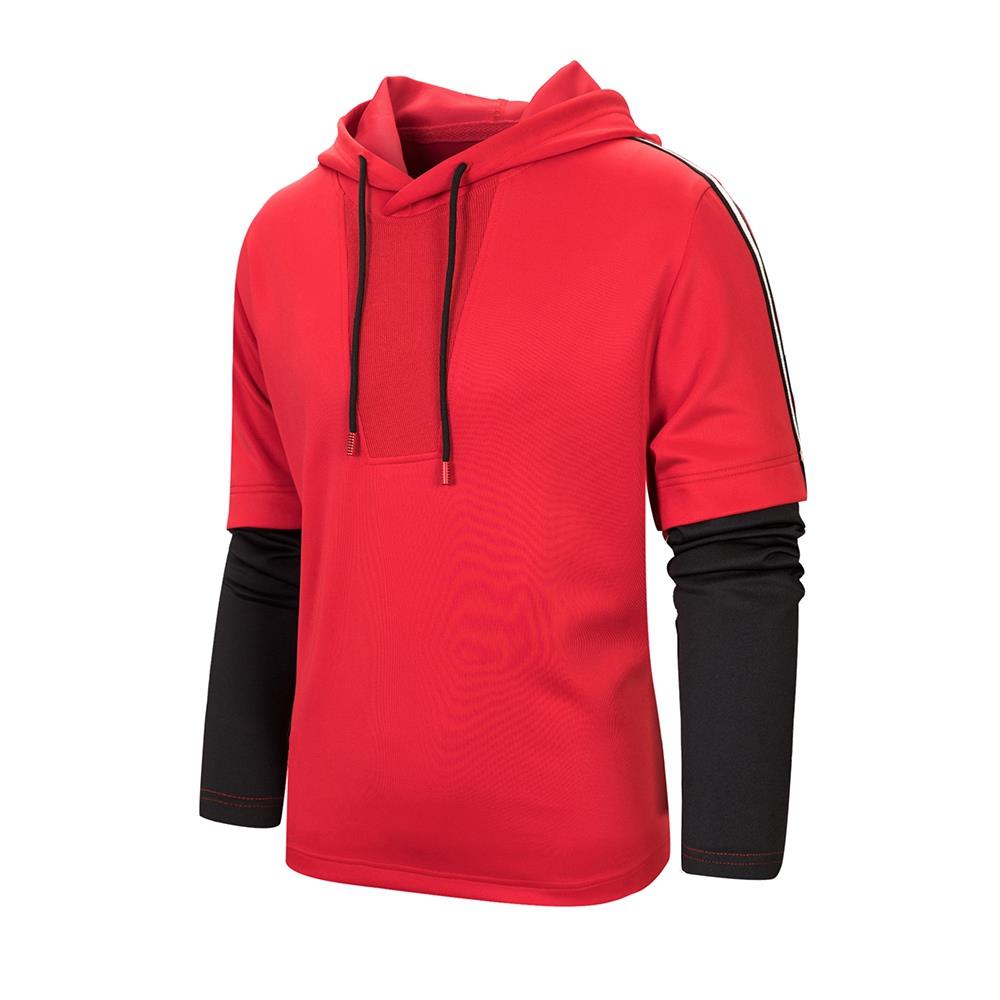 WY26 Men's Color Block Cotton Hoodie Size XL Red