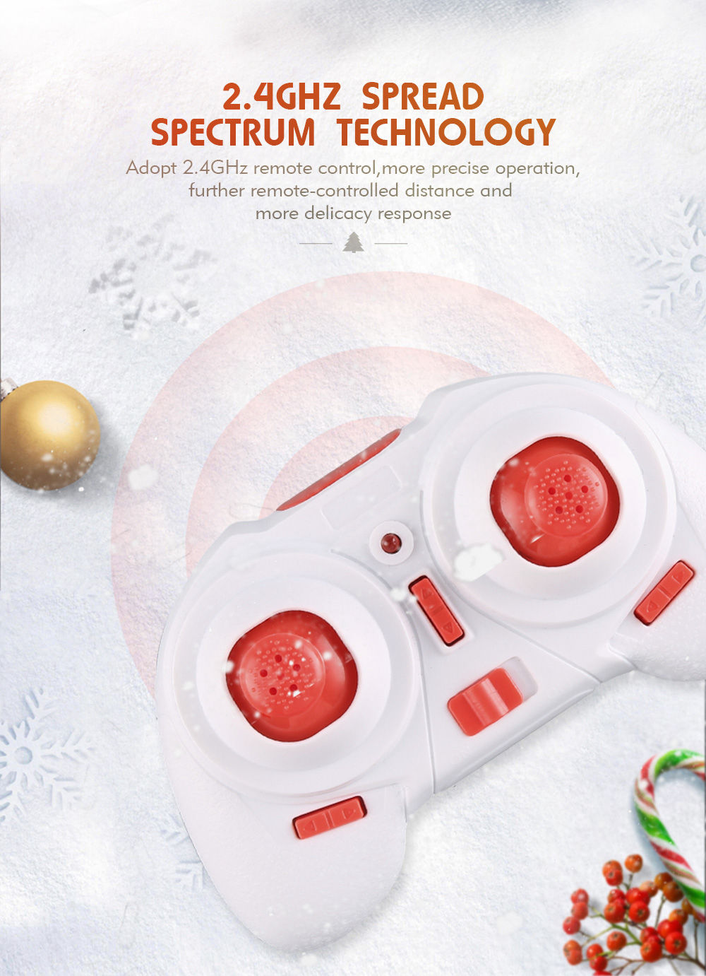[HK Stock]JJRC H67 Flying Santa Claus 2.4G 4CH 6Axis Headless Mode Toy Brick RC Quadcopter RTF - Red