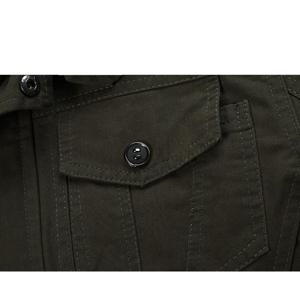 CA806 Men's Autumn Winter Casual Stand Collar Cotton Bomber Jacket Size M - Army Green