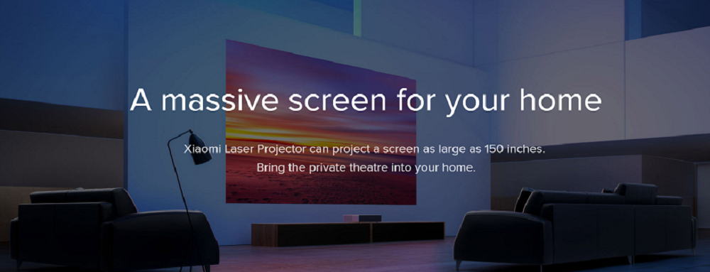 [HK Stock][International Edition] Xiaomi Mijia Laser Projector 5000 Lumens Full HD 4K Ultra Short Focal Lens ALPD 3.0 Laser Light Dual Band WIFI - White