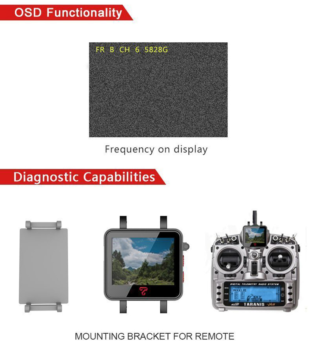 Topsky 5.8G 48CH OSD FPV Watch with 4:3 2.0inch LCD Display Built-in MMCX Connector