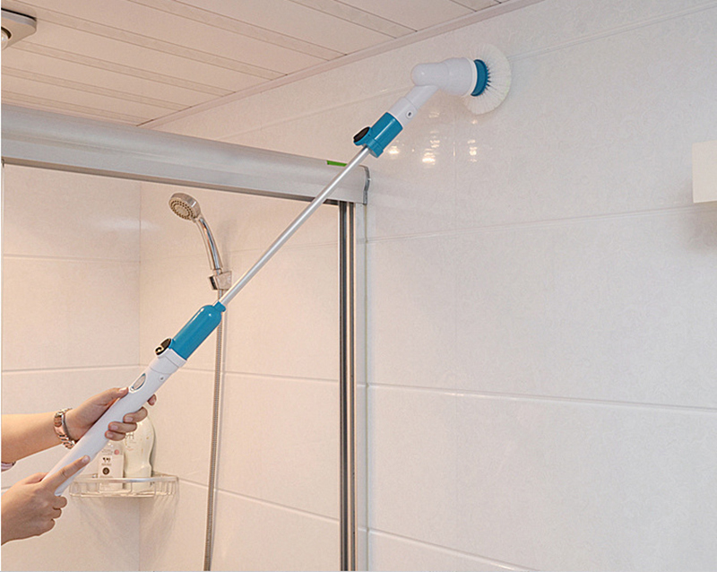 Electric Spin Scrubber Multi-function Automatic Cordless Cleaning Brush Household Cleaning Set - EU Plug