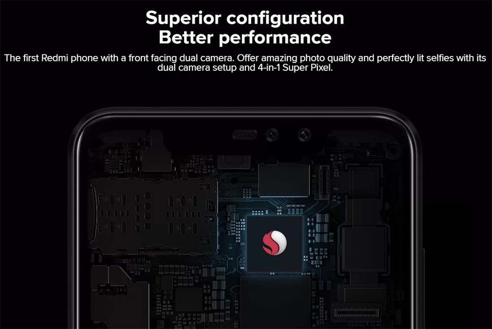 [Spain Stock][Official Global Version]Xiaomi Redmi Note 6 Pro 6.26 Inch 4G LTE Smartphone Snapdragon 636 4GB 64GB 12.0MP + 5.0MP Dual Rear Cameras MIUI 9 Face ID FHD+ Screen - Black