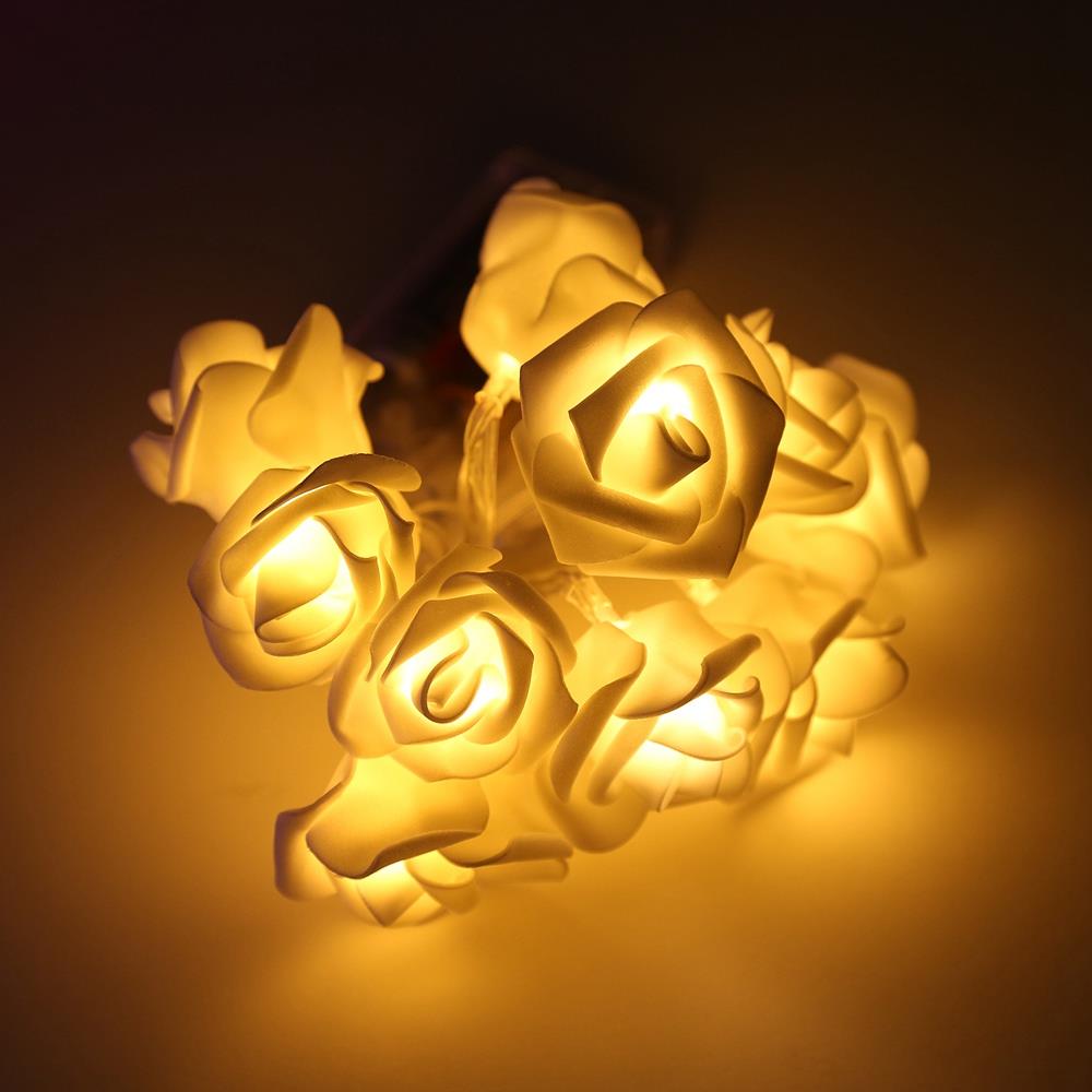 10 LEDs Rose Battery LED String Lights Holiday Christmas Party Garden Decoration Lights(1.2 Meters) - Warm White