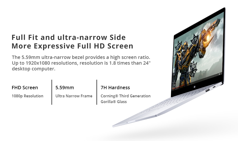 Xiaomi Mi Notebook Air 13.3" 1920*1080 Intel Core i3-8130U Dual Core 8GB DDR4 128GB SSD Intel UHD Graphics 620 Fingerprints - Silver