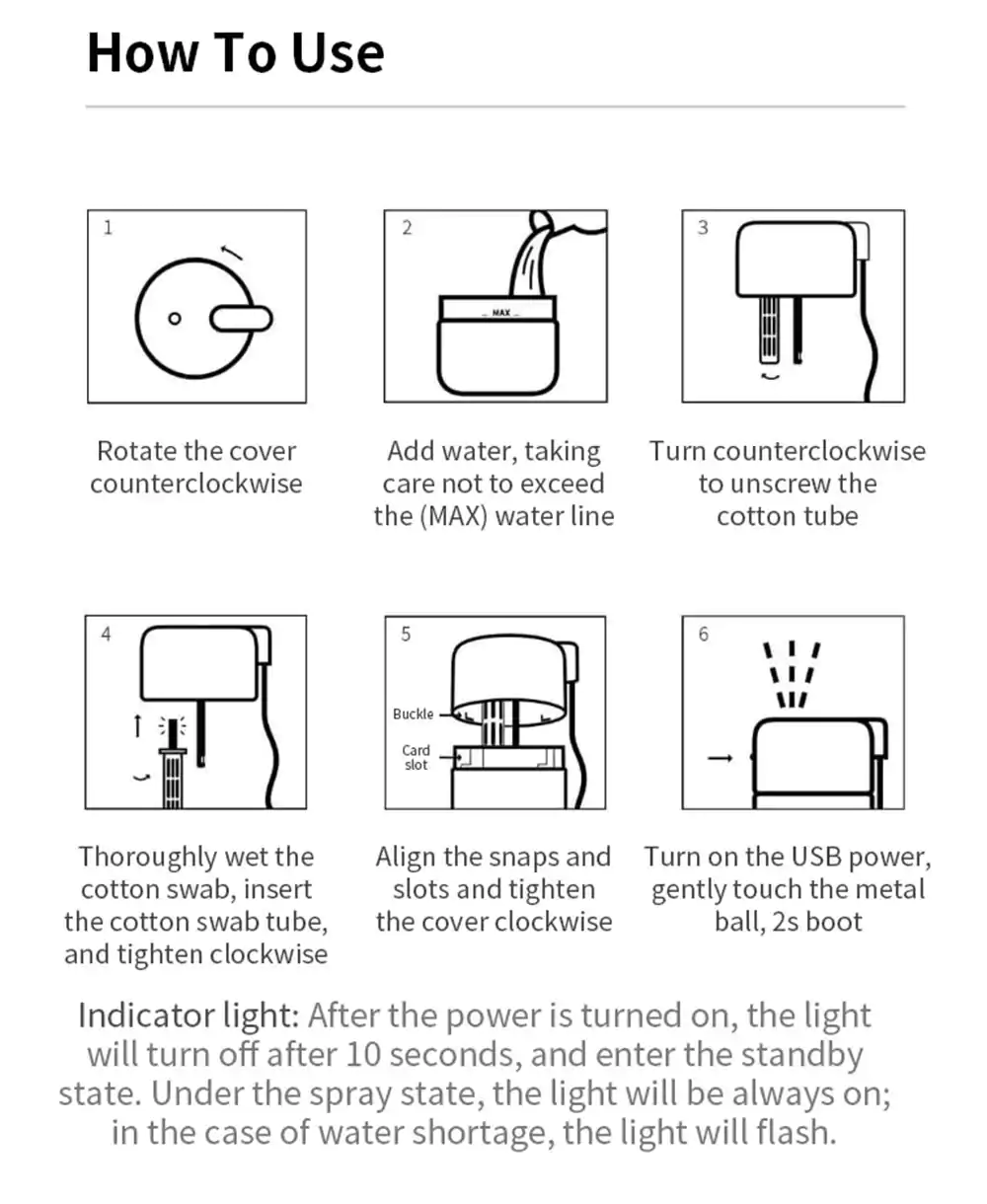 Xiaomi VH H01 Desktop Office Mini USB Humidifier Silent Moisturizing Touch Control Intelligent Anti-dry - Blue