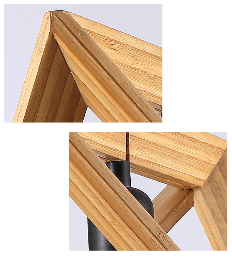 FUMAT Nordic Post-modern Pendant Light - Minimalist Triangle Wood Frame Design(Dia 420mm)