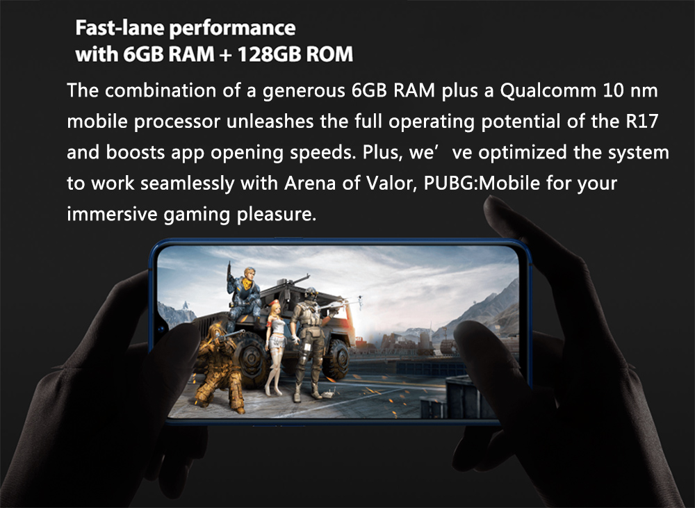 OPPO R17 6.4 Inch 4G LTE Smartphone Snapdragon 670 6GB 128GB 16.0MP+5.0MP Dual Rear Cameras Android 8.1 In-display Fingerprint Fast Charge - Ambient Blue