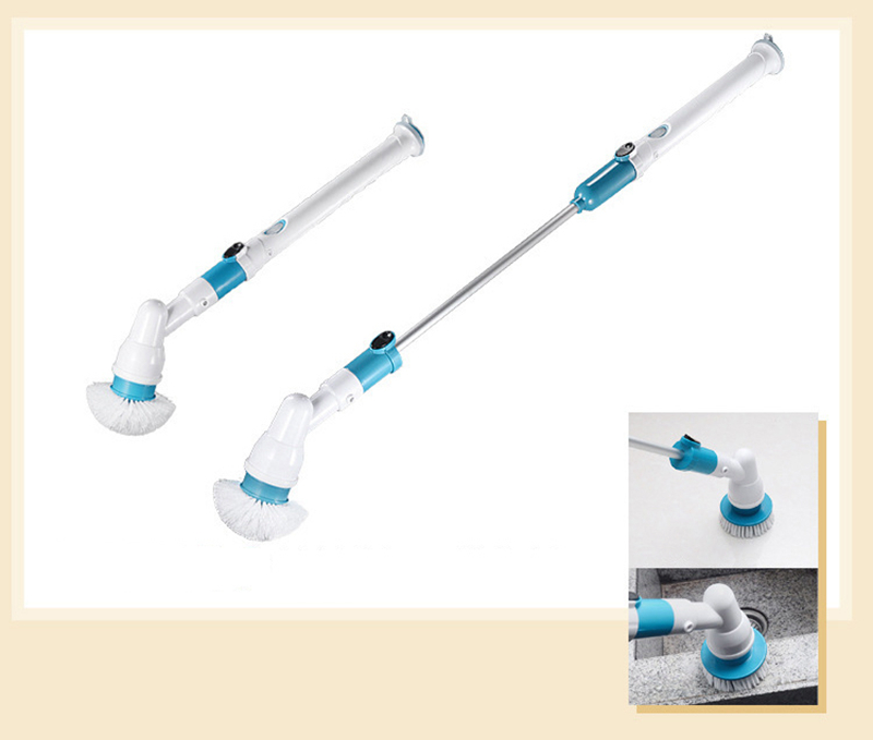 Electric Spin Scrubber Multi-function Automatic Cordless Cleaning Brush Household Cleaning Set - EU Plug