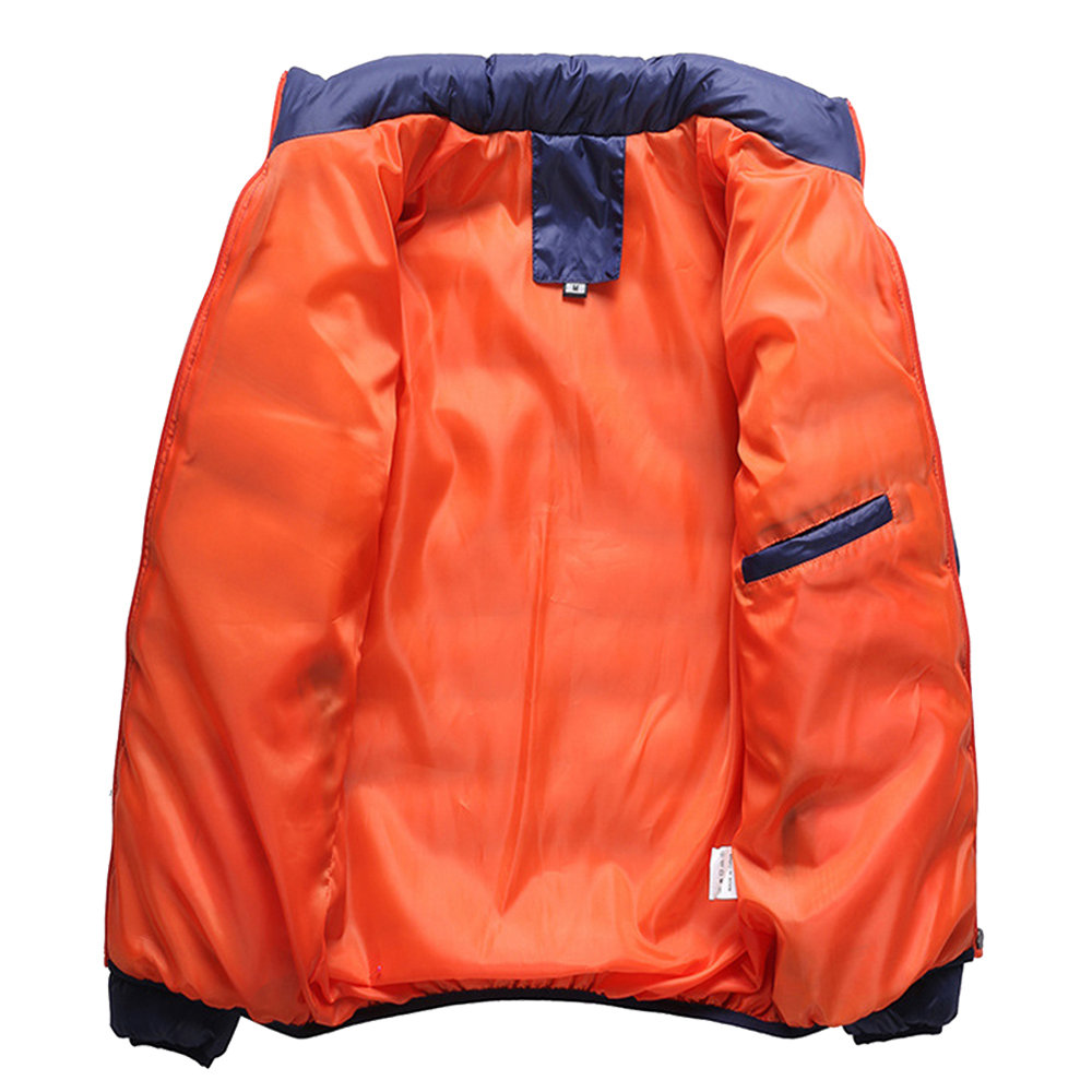 Men's Autumn and Winter Down Jacket Cotton-padded Coat (Size M) - Black