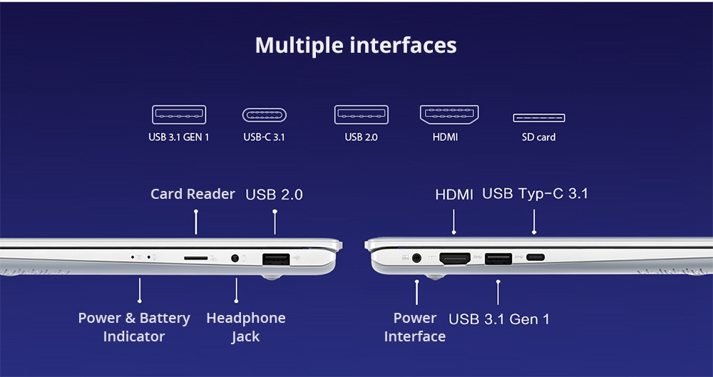 Asus ADOL13 Laptop Intel Core i7-8550U Quad Core 13.3 Inch 1920*1080 Intel UHD Graphics 620 8GB RAM 256GB SSD - Silver